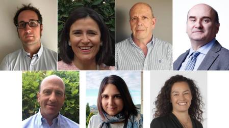 Arriba: Alejandro Astibia, Ana García, Fernando Nagore y Javier Morrás. Abajo: Óscar Oroz, Sara Sancliment y Silvia Azpilicueta.