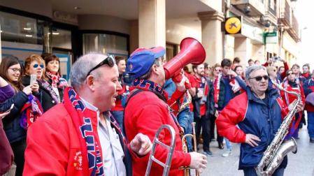 Imágenes de los aficionados rojillos en Soria, antes del partido contra el Numancia.