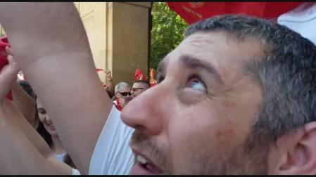 El chupinazo de 2019, desde la plaza del Castillo