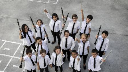 Con el viento a favor de La Pamplonesa, en el colegio Vázquez de Mella