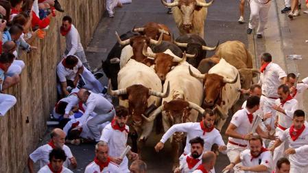 Mario Jiménez cayó al suelo, dejando su pierna al descubierto, al tratar de apartarse de la manada. Entonces un toro aprovechó para cornearla.