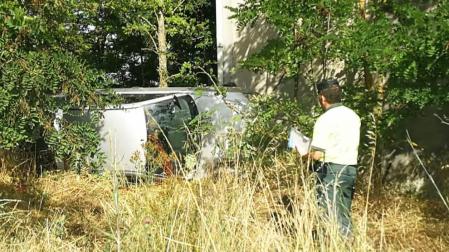 Un herido leve tras sufrir un accidente en la A-12 a la altura de Zizur