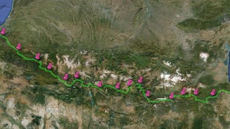 Recorrido de la Transpirenaica.