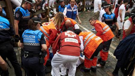 Cruz Roja realiza 63 atenciones tras el primer encierro de los Sanfermines
