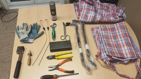 Utensilios para robos incautados por la Policía Foral.