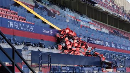 Así avanzan las obras de reforma del estadio de El Sadar