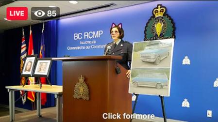 La policía de Canadá informa sobre un doble asesinato con el filtro de gato de Facebook