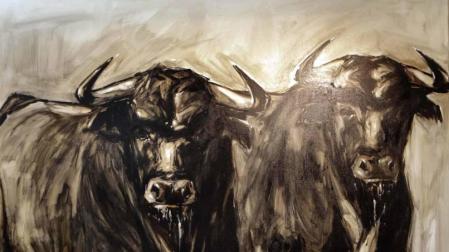 Diez pintores y tres escultores protagonizan una exposición sobre el toro en la galería Michel Menéndez