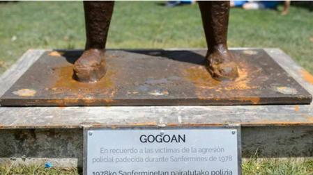 Placa sustraída del monumento Gogoan.
