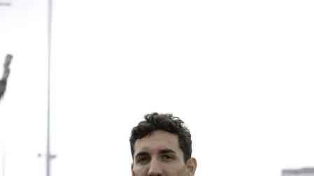 Sergio Fernández, el sábado rodeado de vallas en Larrabide, donde compitió por Navarra.