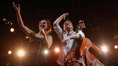El navarro Javier Colina, en el cierre de Jazzaldia