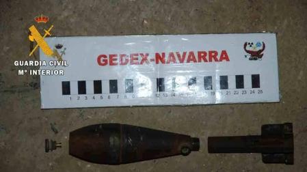 La Guardia Civil destruye dos granadas de mortero localizadas en Sorlada y Falces