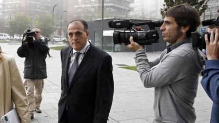 Tebas llega a la Audiencia para declarar sobre los amaños
