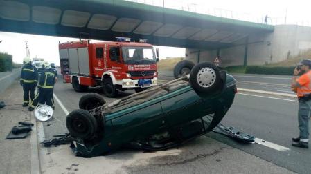 Una persona herida en un accidente en la A-12, en Zizur