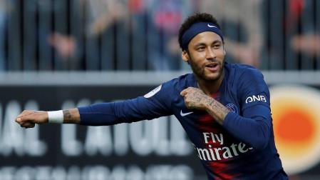 Neymar durante un partido contra el Angers.