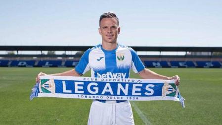 Roque Mesa, presentado este viernes como nuevo jugador del Leganés.