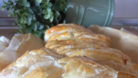Trenza de puerros y gambones