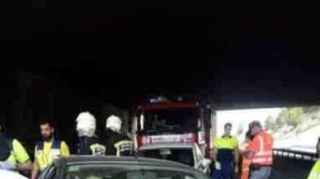 Aparatoso accidente de tráfico en Zizur sin heridos