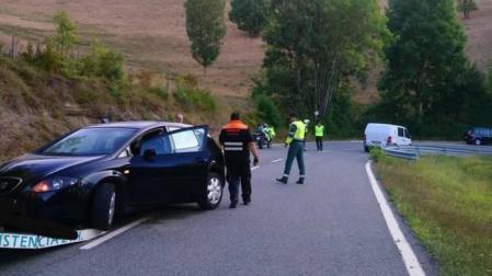 Vehículo accidentado a la altura de Espinal.