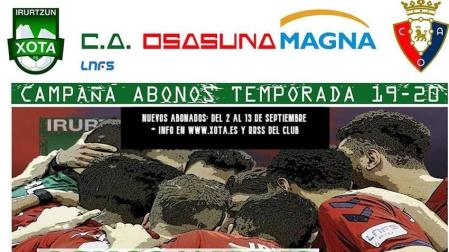 Cartel de la campaña de abonados del Osasuna Magna