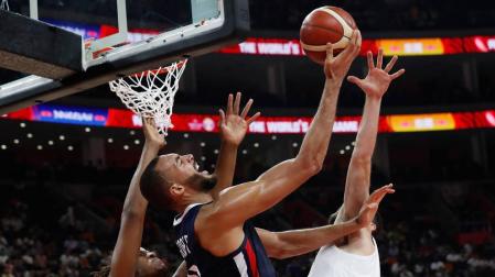 Rudy Gobert, uno de los destacados en la victoria francesa.