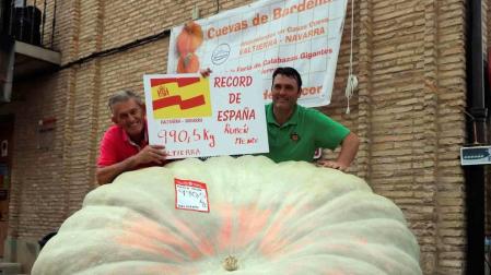 Rubén Mendi, el 'rey' de las calabazas gigantes de Valtierra