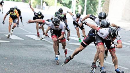 Beddiaf y Ancín repiten triunfo en la maratón de patinaje Pamplona-Puente
