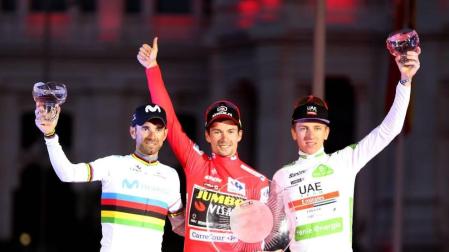 Séptimo podio de Valverde en La Vuelta y noveno en una grande por etapas