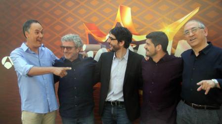 Manu Zapata, junto a otros competidores de 'Boom' Manu Zapata, Erundino Alonso, Vicente Ferrero, Juanra Bonet y Alberto Sanfrutos.