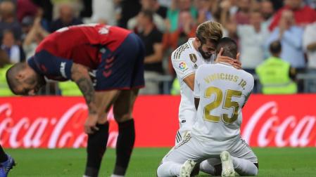 Vinícius lloró tras anotar el primer gol en el partido contra Osasuna