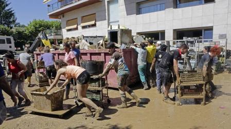 Antes y después en las inundaciones de Tafalla (II)