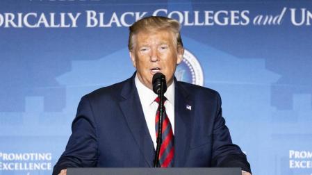 Trump, en una conferencia universitaria.