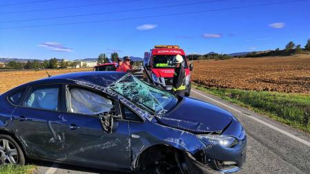 Un herido en un accidente de tráfico entre la avenida de Aróstegui y Cizur