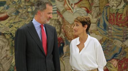 María Chivite y el Rey Felipe VI, durante la audiencia del martes.