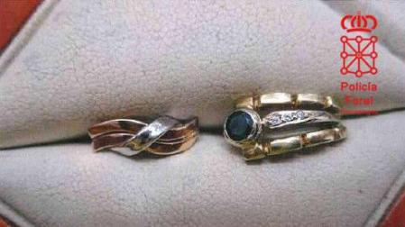 Joyas robadas, recuperadas por la Policía Foral