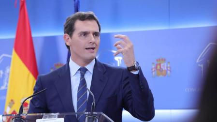 Rivera, en su comparecencia tras la sentencia del 'procés'.