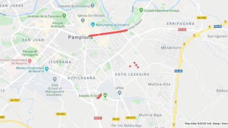 Estos son los cortes de tráfico de este lunes en Pamplona