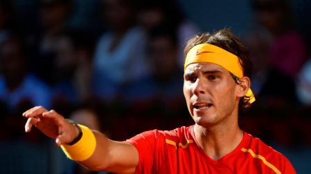 Rafael Nadal, durante su partido de Copa Davis