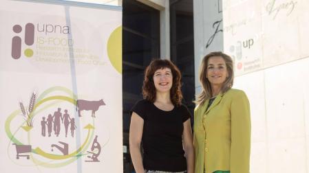 Las investigadoras del Instituto IS-FOOD de la UPNA: Maite Martínez Aldaya (izq.) y María José Beriáin Apesteguía.