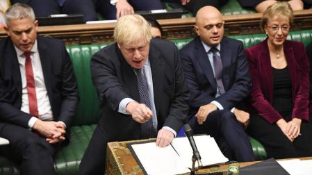 El primer ministro británico, Boris Johnson, durante el debate en el Parlamento de Reino Unido.