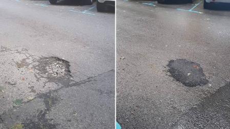 El Ayuntamiento repara los socavones de la calle Sangüesa de Pamplona