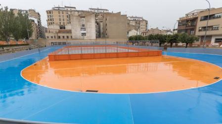 Estado actual del Patinódromo, a la espera de su arreglo definitivo.