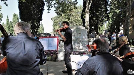 Sarasate, homenajeado en el cementerio de Pamplona en su 110 aniversario