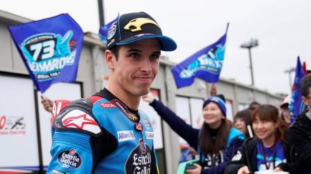 Álex Márquez, tras evitar una caída:  "Baja la Virgen y te mantiene encima de la moto"