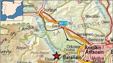 Ligero terremoto, con epicentro en Etxauri, durante la pasada madrugada
