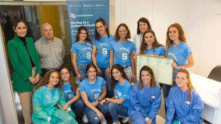 Alumnos de San Cernin, en una actividad de promoción de la salud en la UN