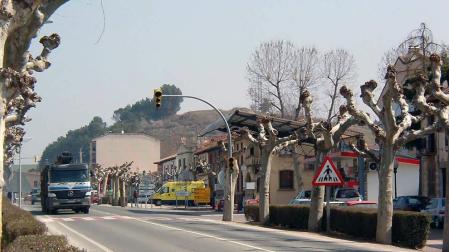 Vista de la travesía de Puente la Reina.
