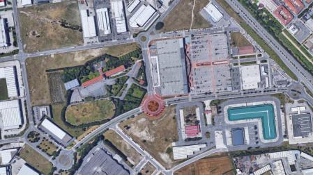 En rojo, señalada la rotonda donde se colocará la estatua del santo.