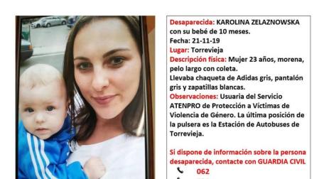 Buscan a una mujer y a su bebé, desaparecidos en Torrevieja