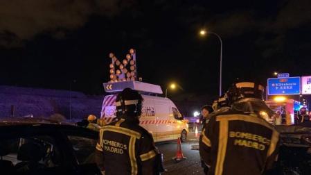 Muere un conductor en Madrid tras recibir su coche un impacto por detrás